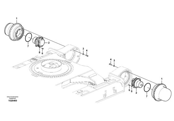 VOE14681190 VOE14666233 For VOLVO EC700C EC700CHR EC750D EC750E Excavator parts Travel Assembly Final Drive Travel Motor Travel gearbox Aftermarket Original