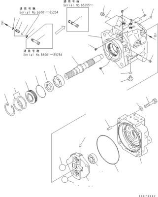 708-1W-00961 708-1W-01850 708-1W-00010 Komatsu için WA450-6 WA470-6 WA480-6 Hidrolik pistonlu direksiyon pompası