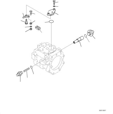 708-1W-90600 R7081W90600 708-1W-04222 708-1W-01632 Komatsu D475A-5EO için Hidrolik Soğutma Fan Sürücü Tüpürü Asıl