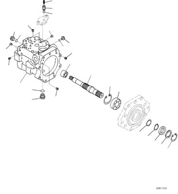 708-1W-90600 R7081W90600 708-1W-04222 708-1W-01632 Komatsu D475A-5EO için Hidrolik Soğutma Fan Sürücü Tüpürü Asıl