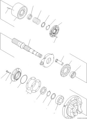 708-2L-00950 708-25-02044 708-2L-00951 708-2L-05420 Komatsu için WA800-3 WA900-3 Hidrolik yükleme pompası ana pompa