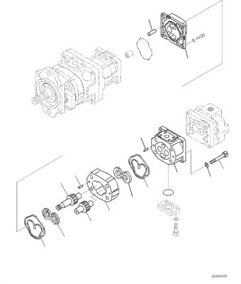705-56-36051 705-56-36050 705-38-30060 Komatsu TEKERLEKLİ YÜKLEYİCİ WA320-6 Hidrolik POMPA GP-PISTON Dişli Pompa Satış Sonrası