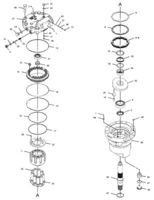 228-3238 20R6810 CAT 374D 374F Ekskavatör için Hidrolik Seyahat Motoru