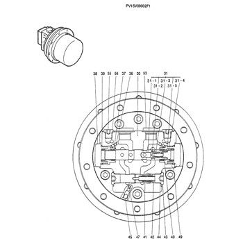 PV15V00002F1 Kobelco SK025-2 SK030-2 Ekskavatör Seyahat Montajı ayna mahruti grubu Orijinal Seyahat Motor Satış Sonrası