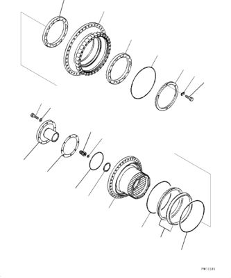 21N-27-00140 Komatsu PC1250-8 Ekskavatör Seyahat Montajı ayna mahruti grubu Orijinal Seyahat Motor Satış Sonrası Yüksek kalite