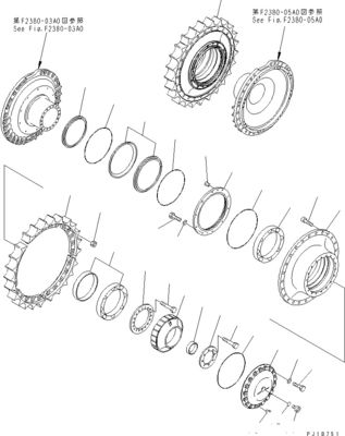195-27-00661 195-27-00436 Komatsu Buldozer D375A-5D için Excavator Final Drive