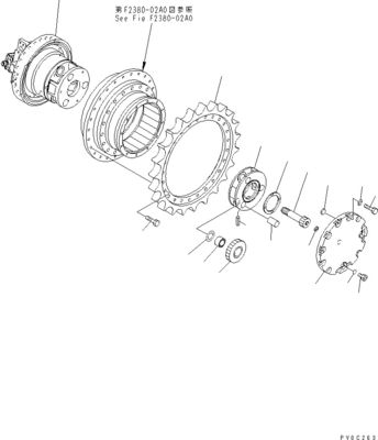 11Y-27-30201 11Y-27-30200 Komatsu Bulldozer için D39EX-22 D39PX-22 Final Drive Travel Motor