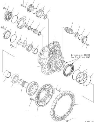 154-27-00353 154-27-00352 154-27-00351 Komatsu Buldozer için Excavator Final Drive D85EX-15 D85MS-15
