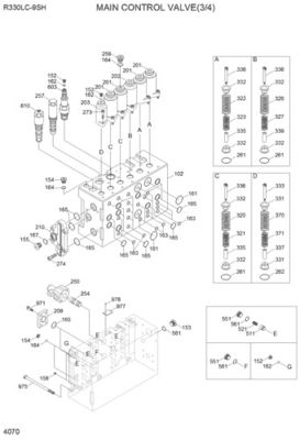 31N9-17000P 31Q9-17001P 31Q9-17002P Hyundai Ekskavatörü için R330LC-9S R330LC-9SH Hidrolik Ana Kontrol Valfi İnşaat Makineleri Parçaları Son Piyasa Yüksek kaliteli Orijinal